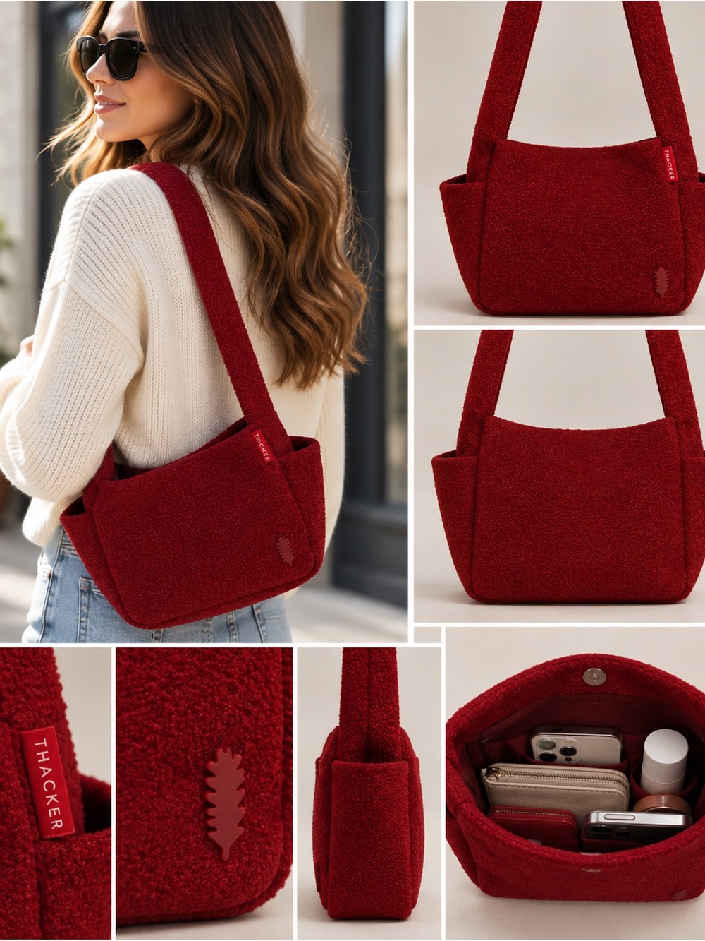 Thacker Shoulder Bag in Red